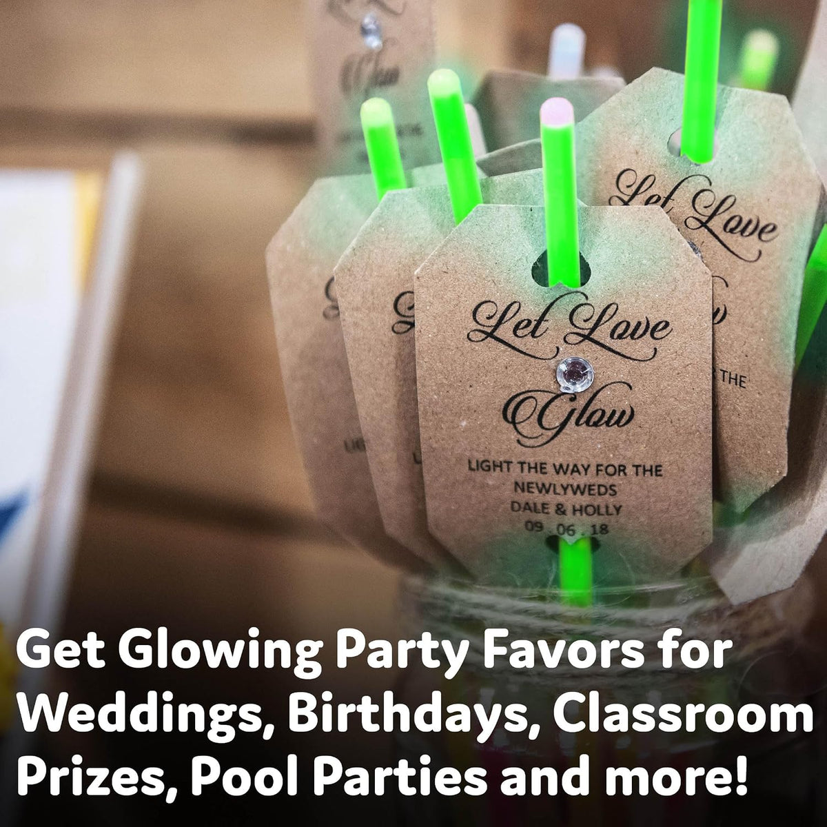 PartySticks Glow Sticks Party Supplies 100pk - 8 Inch Glow in the Dark Light Up Sticks Party Favors, Glow Party Decorations, Neon Party Glow Necklaces and Glow Bracelets with Connectors