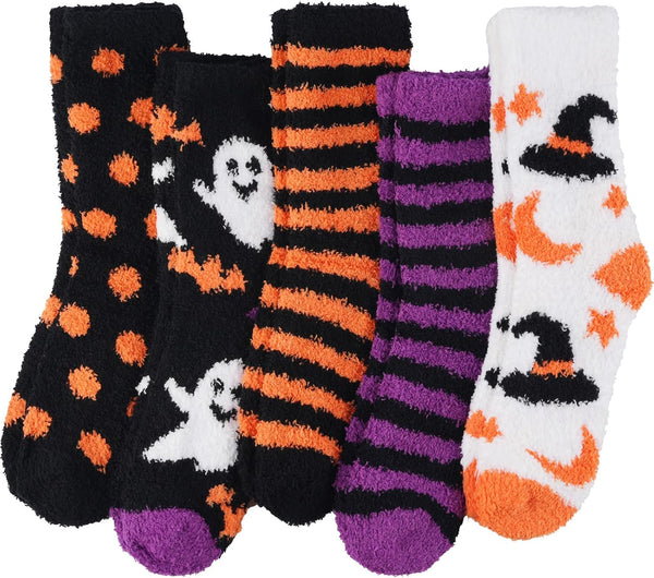 Fuzzy Socks for Women, Fluffy Cozy Winter Slipper Socks 5 Pairs